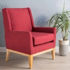 Aurla Mid-century Upholstered Accent Chair By Christopher Knight Home - 27.50" L X 28.50" W X 36.50" H - Orange -Baxton Acme Shop 004fd4cd 37b9 44dd 88a6 fd128eb2a12b