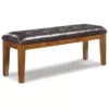 Medium Brown Ralene Large Upholstered Dining Room Bench