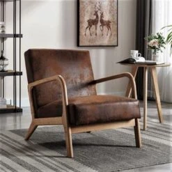 Glostrup 25.2'' Wide Armchair - Camel -Baxton Acme Shop 0066f519 6152 4a84 98ba 76ecd11ab850