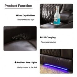 Nestfair Power Motion Recliner With USB Charging Port And Hidden Arm Storage - Brown -Baxton Acme Shop 01614e7e 18ba 4fdb bb0f 5f2a12810da2