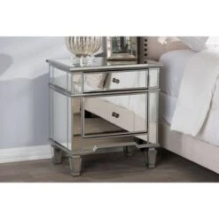 Urban Designs Sussie Hollywood Glamour Style Mirrored 2-Drawer Nightstand -Baxton Acme Shop 02d3d5f3 a7be 4d2b 8b59 66b9910db1ee