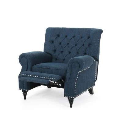 Sunapee Fabric And Rubberwood Recliner With Nailhead Trim By Christopher Knight Home - Cognac Brown/ Espresso/ Faux Leather 17 Sunapee Fabric And Rubberwood Recliner With Nailhead Trim By Christopher Knight Home - Cognac Brown/ Espresso/ Faux Leather - Image 15