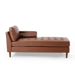 Malinta Contemporary Tufted Chaise Lounge By Christopher Knight Home - 66.75" L X 31.50" W X 33.00" H - Dark Brown + Espresso -Baxton Acme Shop 039aeaf9 2720 4f21 aba0 7cd336884b78