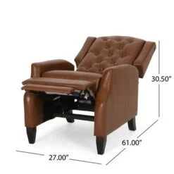 Sadlier Faux Leather Tufted Pushback Recliner By Christopher Knight Home - Dark Brown -Baxton Acme Shop 04c948f9 532a 4e34 b5ff 0da2f5fa2fbf
