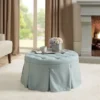 Blue Terri (Zara) Skirted Tufted 32" Round Ottoman -Baxton Acme Shop 055a37c0 be43 4d24 8780 f7f0d9d53789