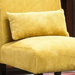 Porch & Den Vista Armless Chenille Accent Chair W/ Kidney Pillow - Red -Baxton Acme Shop 058781e6 5bd6 4a39 b14e c45c88ac33a3