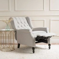 Walter Tufted Fabric Wingback Recliner Club Chair By Christopher Knight Home - Light Beige 34 Walter Tufted Fabric Wingback Recliner Club Chair By Christopher Knight Home - Light Beige -Baxton Acme Shop 05d6b43e 892d 4658 9200 698b9c3e007f