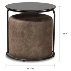 Carbon Loft Vanderveen Kira Modern And Contemporary 2-piece Nesting Table And Ottoman Set -Baxton Acme Shop 0729edde 5cc0 4c70 b78f fe0fa63c204b