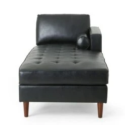 Malinta Contemporary Tufted Chaise Lounge By Christopher Knight Home - 66.75" L X 31.50" W X 33.00" H - Dark Brown + Espresso -Baxton Acme Shop 08211f59 fce8 4765 aeba dd1c1fdad109