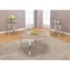 Metal & Wooden 3 Piece Pack Coffee/End Table Set, Brown & Silver - Wood