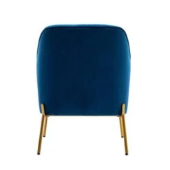 Porthos Home Kori Accent Chair, Velvet Upholstery, Gold Chrome Legs - Blue -Baxton Acme Shop 08e3a0b4 c1bd 4645 a354 773f7de74f8e