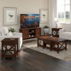 Key West TV Stand With Coffee Table And End Tables By Bush Furniture - Washed Gray -Baxton Acme Shop 08fb0eca c814 4469 bac5 7c5de6063642