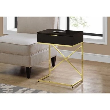 Accent Table/ Side/ End/ Nightstand/ Lamp/ Storage Drawer/ Living Room/ Bedroom/ Metal/ Laminate/ Brown/ Gold/ Contemporary/ Modern 3 Accent Table/ Side/ End/ Nightstand/ Lamp/ Storage Drawer/ Living Room/ Bedroom/ Metal/ Laminate/ Brown/ Gold/ Contemporary/ Modern