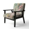 Designart "Flower Shower III" Upholstered Farmhouse Accent Chair - Arm Chair - Arm Chair