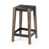 Nell Black Metal Seat & Foot Rest W/Medium Brown Solid Wood Legs Counter Stool - Brown - Medium -Baxton Acme Shop 09cf4fa8 f970 4e2a a9ce 04b0ae8fe5bb