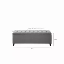 Mae Grey Upholstered Ottoman -Baxton Acme Shop 0a55c8fd 9dcd 414c a18d aff92e54a767