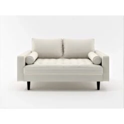 US Pride Matton Faux Leather Mid-century Modern Living Room Set-Loveseat And Sofa - White -Baxton Acme Shop 0b1d4c5a 6ef9 4911 acd6 310a007bbbdc