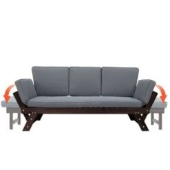 Clihome Outdoor Wooden Adjustable Daybed Sofa Chaise Lounge With Cushions - Beige 24 Clihome Outdoor Wooden Adjustable Daybed Sofa Chaise Lounge With Cushions - Beige -Baxton Acme Shop 0c3e7287 37e5 4f4f 9113 8b386df9bcdd