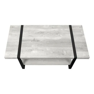 Coffee Table/ Accent/ Cocktail/ Rectangular/ Living Room/ 48"L/ Metal/ Laminate/ Grey/ Black/ Contemporary/ Modern 7 Coffee Table/ Accent/ Cocktail/ Rectangular/ Living Room/ 48"L/ Metal/ Laminate/ Grey/ Black/ Contemporary/ Modern - Image 5