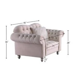 Morden Fort Luxury Classic America Chesterfield Tufted Camel Back Armchair Living Room Chair, Sofa 2 PCS - Blue -Baxton Acme Shop 0d1df486 1831 4924 92b7 564117e0fc83