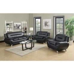 Michael Segura 3PC Living Room Set - Black