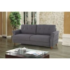 Bruce Nailhead Living Room Set-Loveseat & Sofa - Grey -Baxton Acme Shop 0deadbf9 98af 482b a76e 10592f2c2d7a