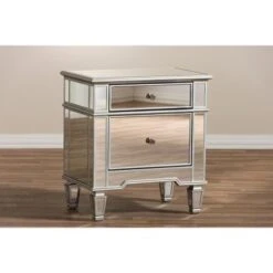 Urban Designs Sussie Hollywood Glamour Style Mirrored 2-Drawer Nightstand -Baxton Acme Shop 0e2e5c5d 4ef5 43e2 a12b 530a405f9817