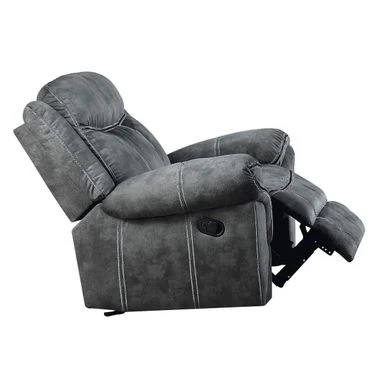 Velvet Upholstered Glider Recliner - Grey 11 Velvet Upholstered Glider Recliner - Grey - Image 9