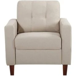 Gabrielo 35.2'' Linen Square Armchair - Beige -Baxton Acme Shop 0fd4c0ab ef23 4b75 8c1c 921a50c3a195