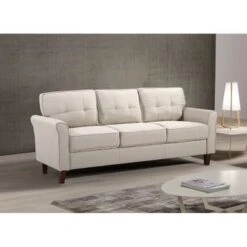 Kouchouk 78.7'' Linen Flared Arm Sofa - Dark Grey -Baxton Acme Shop 0fd94eb0 b94a 4d7c 9ddc 0fe3cf895c5e