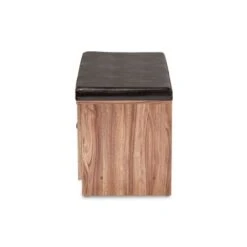 Baxton Studio Contemporary Dark Brown Faux Leather 2-Door Shoe Storage Bench -Baxton Acme Shop 0ffd6a21 a645 40a0 a0b3 6aaced918854