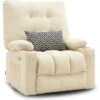 Mcombo Large Power Swivel Glider Rocker Recliner Chair With Massage And Heat 7748 - Cream -Baxton Acme Shop 1024117c 65fc 4f34 b67c f4879bbc232d