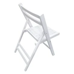 Nestfair White Slatted Wood Folding Chair(Set Of 4) - White -Baxton Acme Shop 108570dc ad0a 4326 9688 0cd4448c62d2