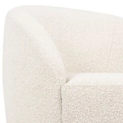 Poly And Bark Alma Swivel Lounge Chair - Crema White Boucle -Baxton Acme Shop 10a4b2a2 336d 43ba 81a3 e45a0d05e4f9