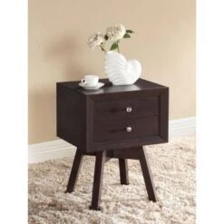 Urban Designs 24-Inch Warwick Modern Accent Table And Nightstand - White -Baxton Acme Shop 10b66108 3c0e 49fd 9fdc ff3eecaea1af