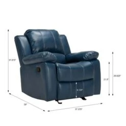 Charleston Leather Gel Glider Rocker Recliner By Greyson Living - Blue -Baxton Acme Shop 10c54907 5633 4fe8 92e6 a1c6f372da52