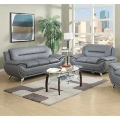 Michael Segura Sofa+Loveseat Living Room Set - Red -Baxton Acme Shop 11379612 1020 405f ab2a ea2e2a030b9b