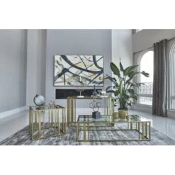 Eastbrook Metal Frame Coffee Table Matte Brass