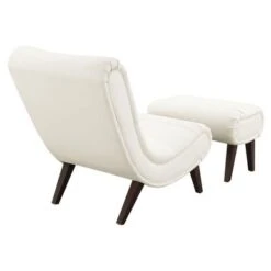 Hawkins Lounger With Ottoman - White Faux Leather -Baxton Acme Shop 138b5df9 322c 4398 84e4 397b478bb990