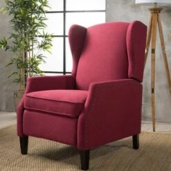 Wescott Wingback Fabric Recliner Club Chair By Christopher Knight Home - Navy Blue -Baxton Acme Shop 14489d73 f097 4587 8352 960d2d53ce25