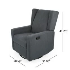 Hounker Contemporary Upholstered Swivel Recliner By Christopher Knight Home - Blush+Black -Baxton Acme Shop 14a852ac 8f56 4b05 96ce 230410d52eec