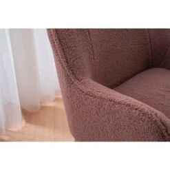 Modern Soft Teddy Fabric Accent Chair Living Room Chair - 26.26*31.3INCH - Brown -Baxton Acme Shop 154b745b 8b3e 4672 a8ab d937edef140c