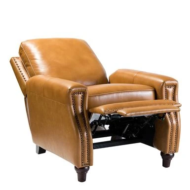 Cigar Mid-century Genuine Leather Recliner With Nailhead Trim By HULALA HOME - NAVY 8 Cigar Mid-century Genuine Leather Recliner With Nailhead Trim By HULALA HOME - NAVY - Image 6