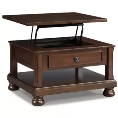 Rustic Brown Porter Lift Top Cocktail Table 10 Rustic Brown Porter Lift Top Cocktail Table - Image 8