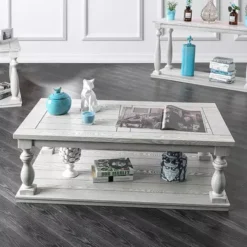 Rustic Antique White Coffee Table
