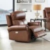 Hydeline Royce Zero Gravity Power Recline And Headrest Top Grain Leather Recliner With Built In USB Ports - Pecan Brown -Baxton Acme Shop 1635e321 93b5 4ea7 a421 f56134e850d8