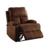 Velvet Upholstered Recliner With Armrest - Chocolate -Baxton Acme Shop 1691e0b7 424f 44bd b802 0af244ad7628