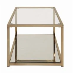 Coffee Table With Mirror Shelf Chocolate Chrome -Baxton Acme Shop 1698a57e 05cd 41d2 945e 73bbe73d1caf