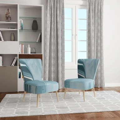 Designart "Blue Modern Water I" Upholstered Modern Accent Chair - Arm Chair - Side Chair 10 Designart "Blue Modern Water I" Upholstered Modern Accent Chair - Arm Chair - Side Chair - Image 8