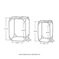 Glitzhome Modern Metal Glass Accent Table Nesting Side Table(Set Of 2) - Octagon-Black -Baxton Acme Shop 16db5d47 712e 43b5 bf02 6b485898b509